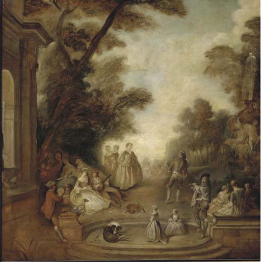 A merry company in a park landscape