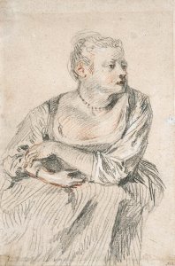 A seated woman seen from behind, after Bassano