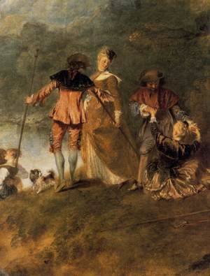 Jean-Antoine Watteau - The Embarkation for Cythera (detail) 1717