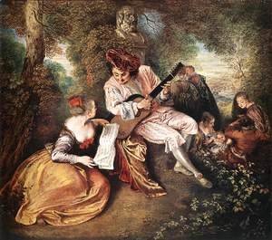Jean-Antoine Watteau - 'La gamme d'amour' (The Love Song) c. 1717